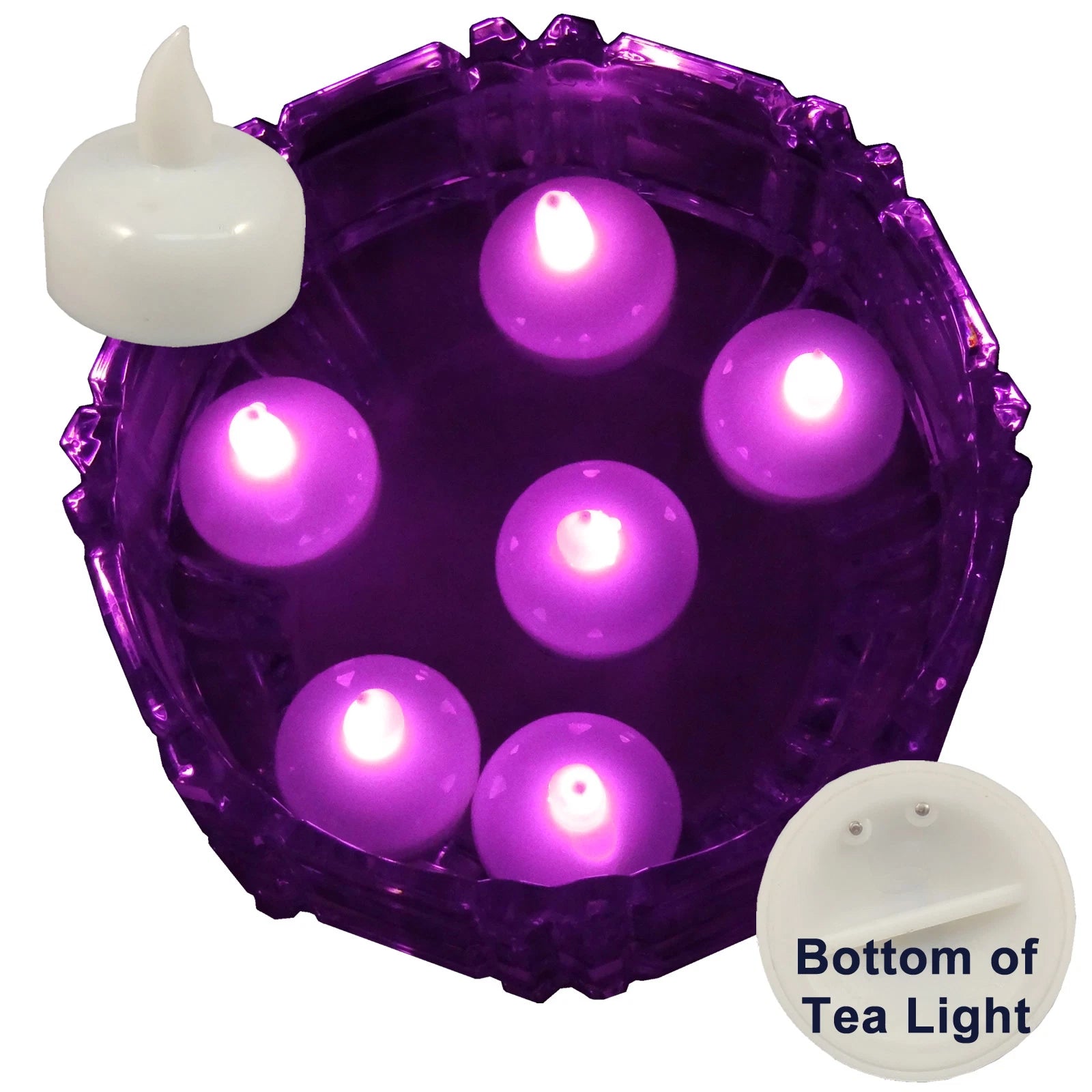 6 Flameless Floating LED tealight Candle Battery operated Pink tea lights NEW