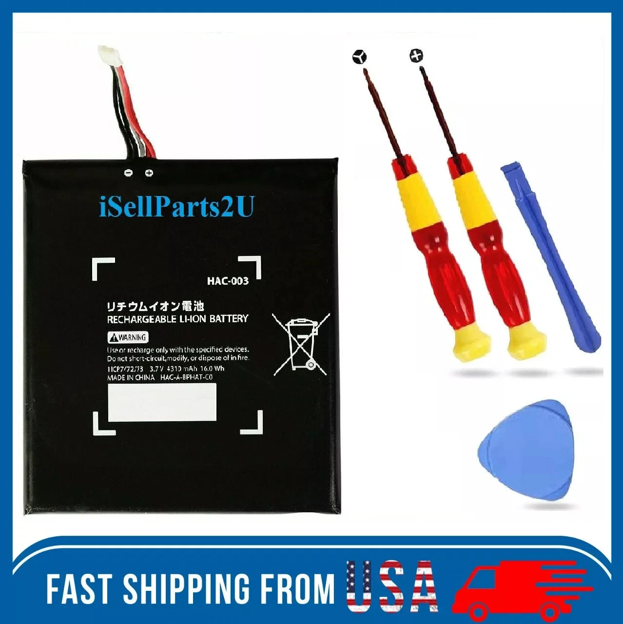 New 4310mAh HAC-003 Replacement Battery for Nintendo Switch Console With Tools