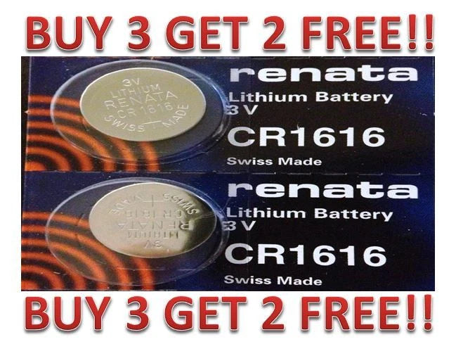 CR 1616 RENATA WATCH BATTERY (2 piece) ECR1616 FREE SHIPPING BUY 3 GET 2 FREE!!