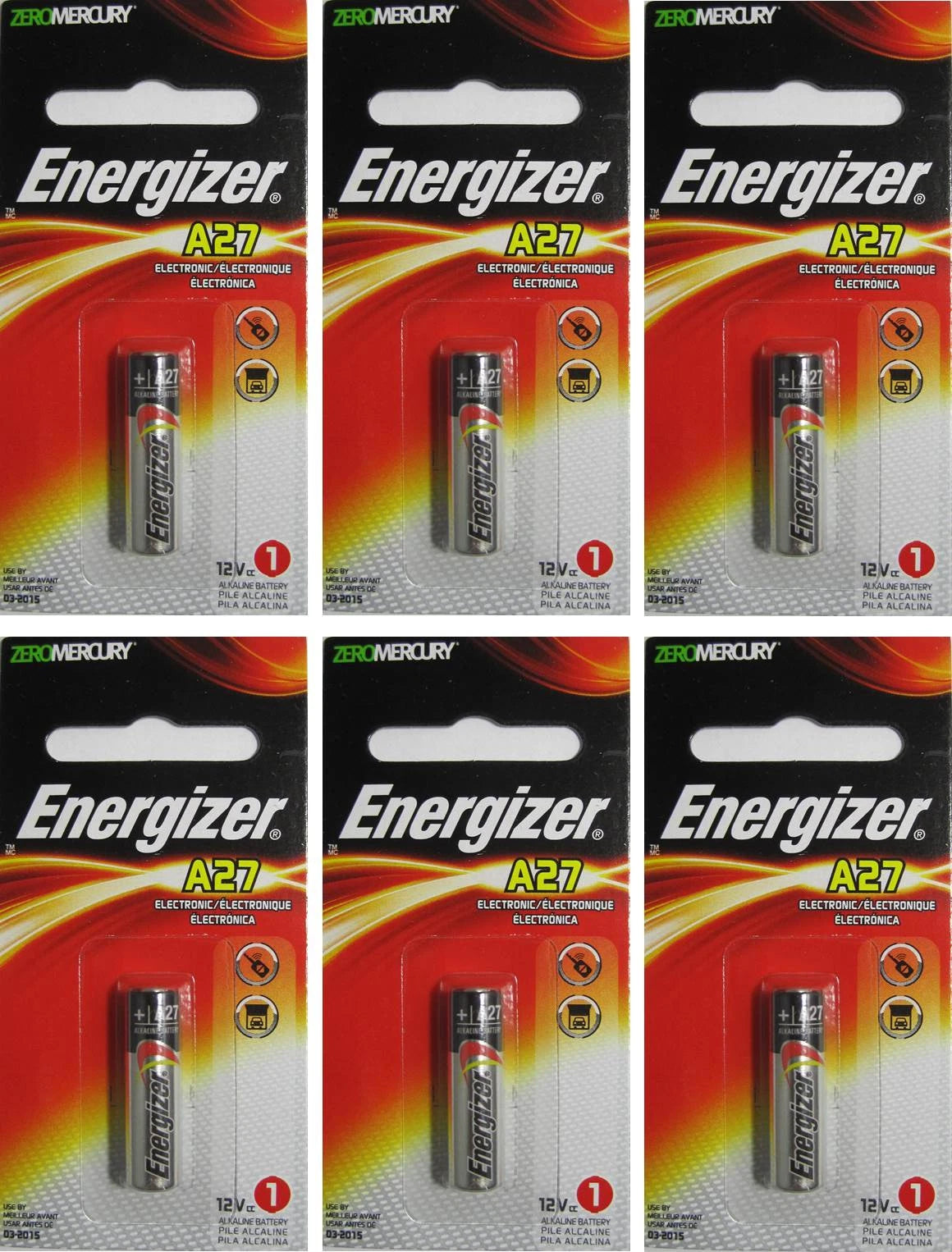 Energizer Alkaline A27 Battery, (6 Packs)