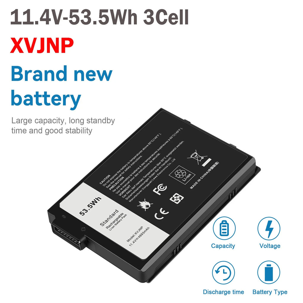 XVJNP Battery For Dell Latitude 5430 7330 Rugged Extreme 6JRCP 451-BCWQ 53.5Wh