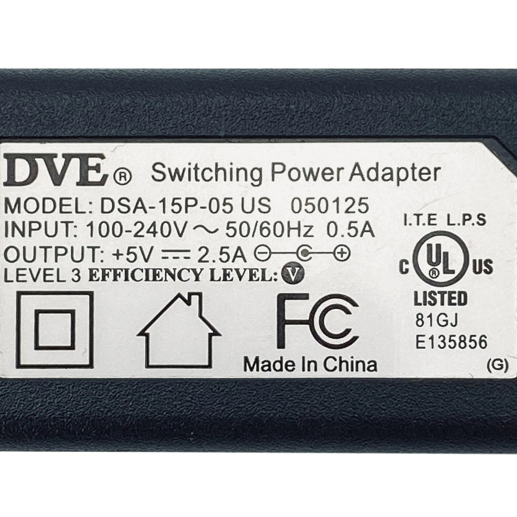 NEW Genuine DVE V-Infinity DSA-15-05 Wall Power Adapter 5V 2.5A Charger