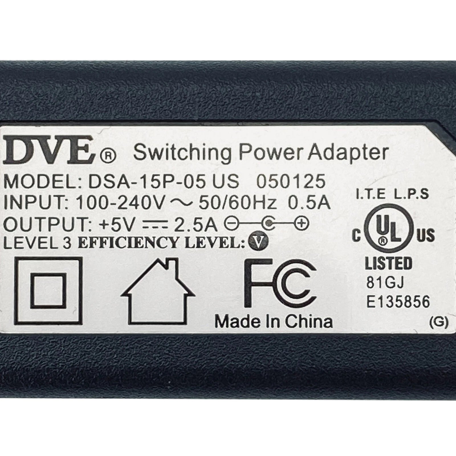 NEW Genuine DVE V-Infinity DSA-15-05 Wall Power Adapter 5V 2.5A Charger