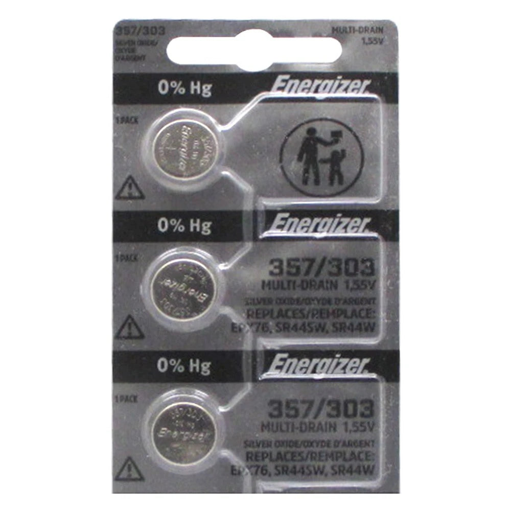 3 NEW ENERGIZER 357 SR44SW SR44W 303 SILVER OXIDE BATTERY EPX76