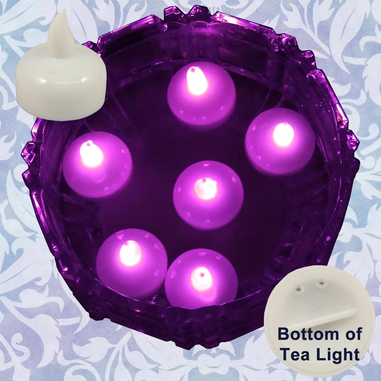 18 Flameless Floating LED tealight Candle Battery operated Pink tea lights NEW