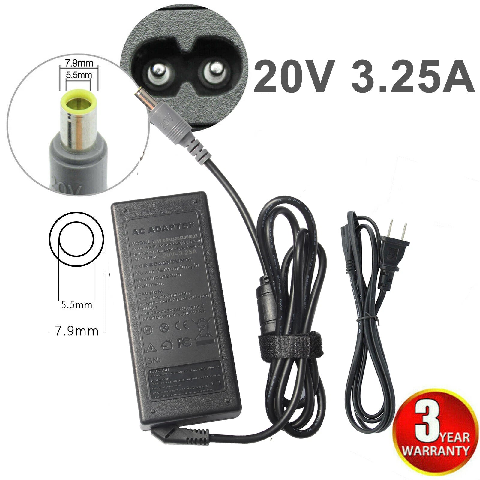 For Lenovo ThinkPad AC Adapter Charger T420 T410 T430 T520 X200 X220 X230 65W