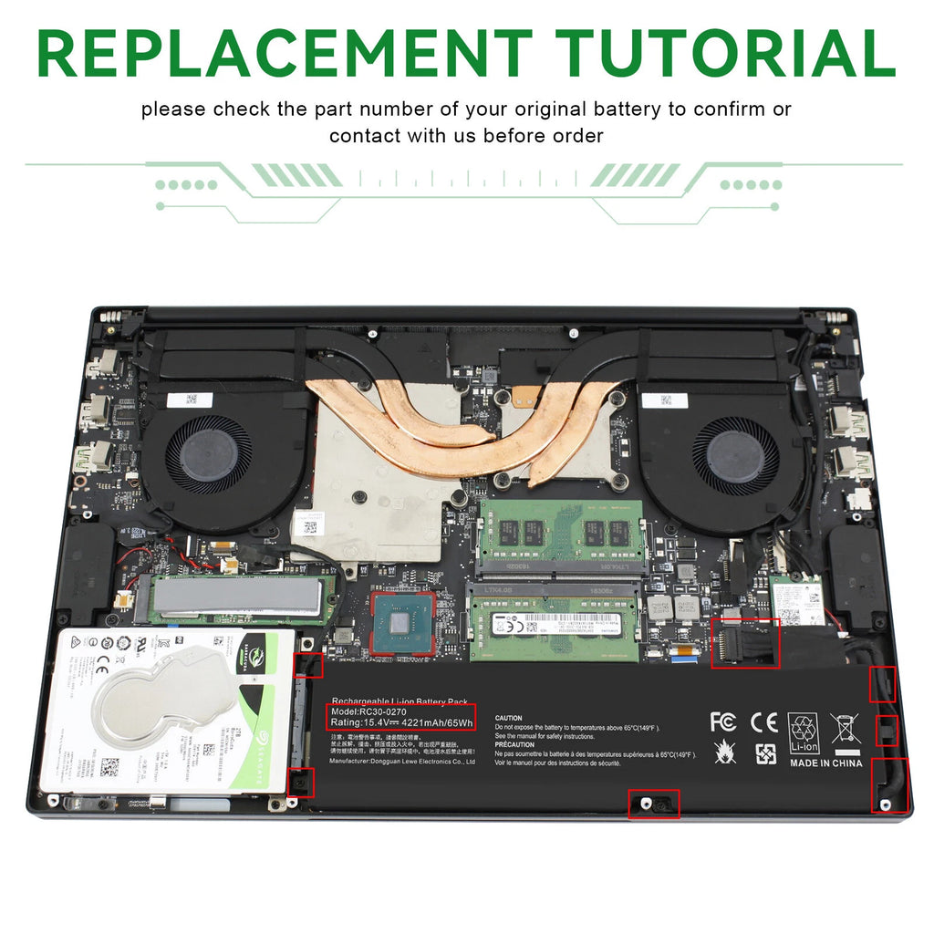 ??New RC30-0270 RZ09-0270 RZ09-0300 Battery for Razer Blade 15 2018 2019 Base