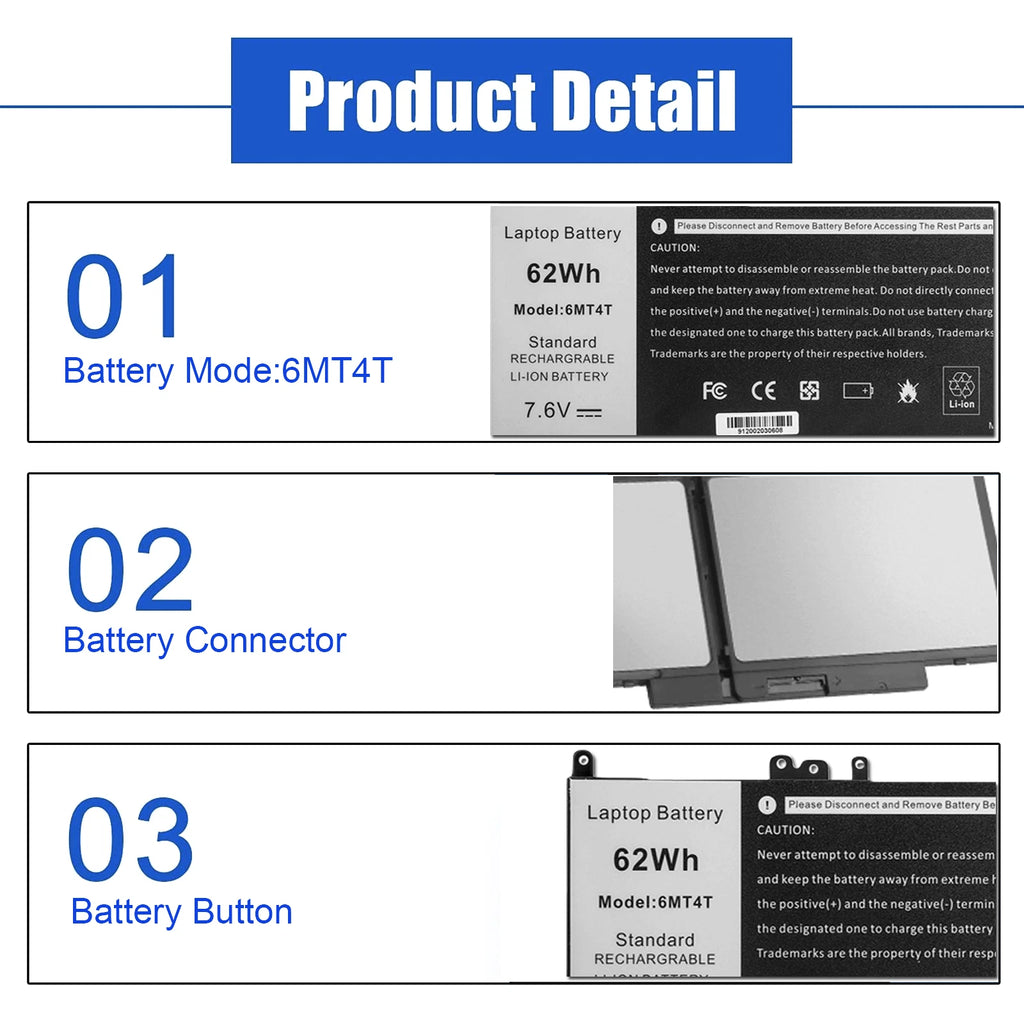 ??6MT4T Laptop Battery For Dell Latitude E5470 E5570 Precision 3510 Type 79VRK??