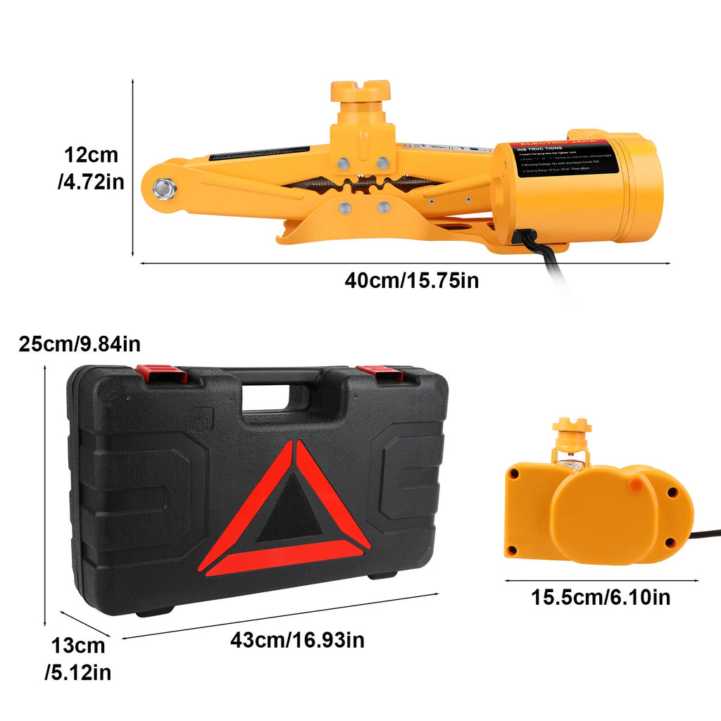 Electric Car Jack 3 Ton Electric Scissor Jack Car Repair Tool Kit for SUV Sedan