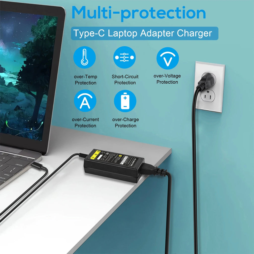 USB-C Adapter Charger For Lenovo X1-Carbon 5th 6th 7th 8th Gen, X1 Yoga 2nd 3rd