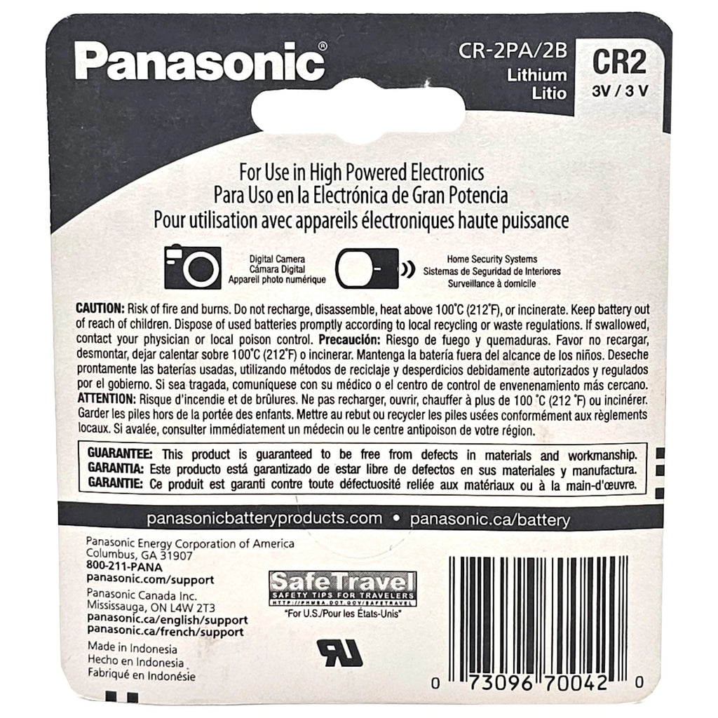 2pk Panasonic 3V CR-2 Photo Lithium Battery Compatible With EL-CR2 GPCR RLCR2
