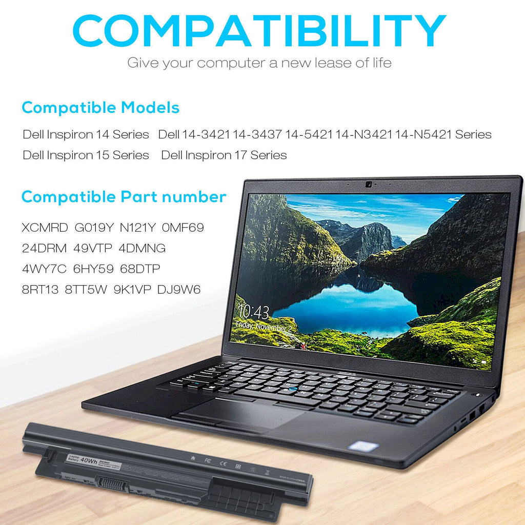 MR90Y XCMRD Battery for Dell Inspiron 3421 5421 15-3521 5521 3721 2600mAh 14.8V