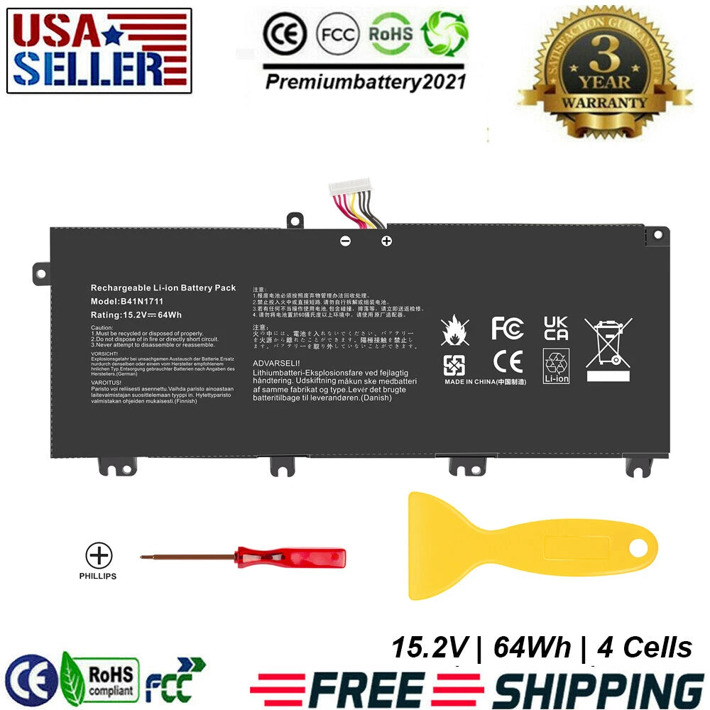 ?B41N1711 Battery For ASUS ROG Strix GL503 GL503VD GL503VM GL703VD GL703VM ZX63