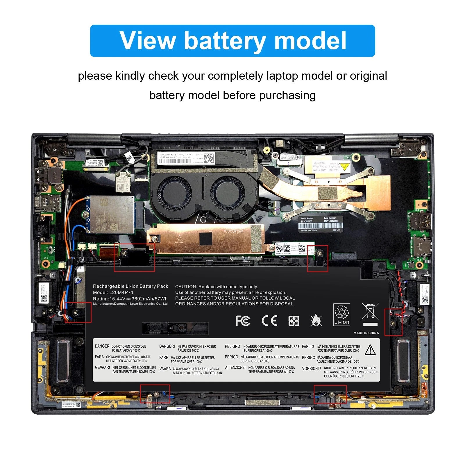 ?L20C4P71 L20D4P71 L20M4P71 Battery for Lenovo ThinkPad X1 Carbon Gen 9/Gen 10
