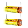 2x Omnicel ER18505 3.6V 3.8Ah Sz A Lithium Battery Tabs Sensors Detectors