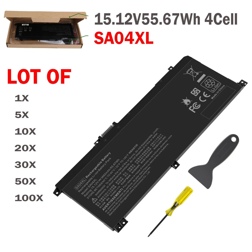 LOT SA04XL Battery For HP X360 15-DR 15-DR0010TX 15T-DR000 L43267-005 L43248-541
