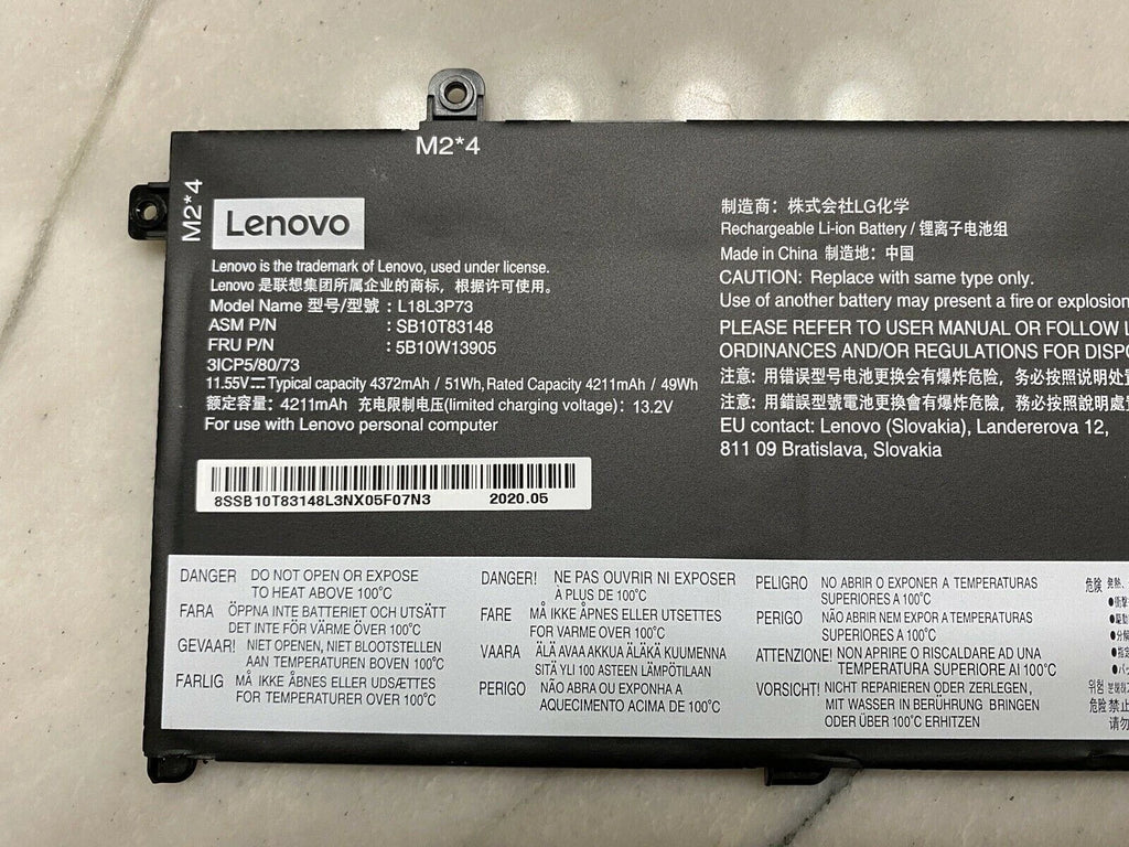 Genuine L18L3P73 Battery For Lenovo ThinkPad T490 T495 P43S T14 02DL007 SB10K976