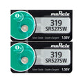 Murata 319 (set of 2) SR527SW SR527 V319 SILVER OXIDE watch battery