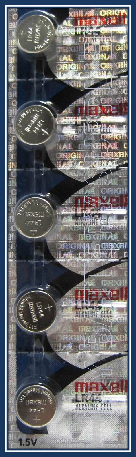 5 Pieces Maxell LR44 A76 Alkaline Coin Batteries