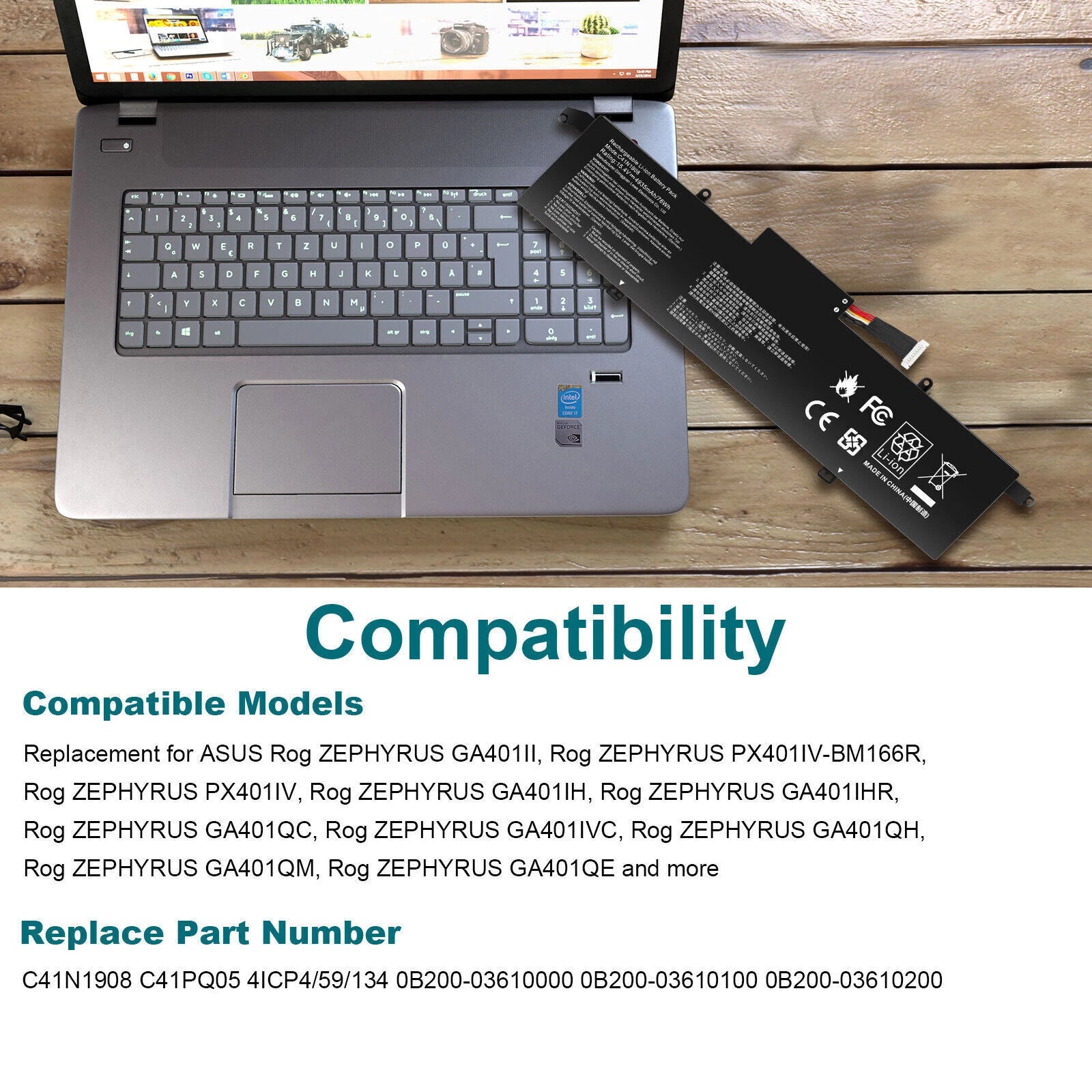 ?C41N1908 Battery For ASUS ROG Zephyrus G14 GA401 GA401I GA401IH 0B200-03610000?