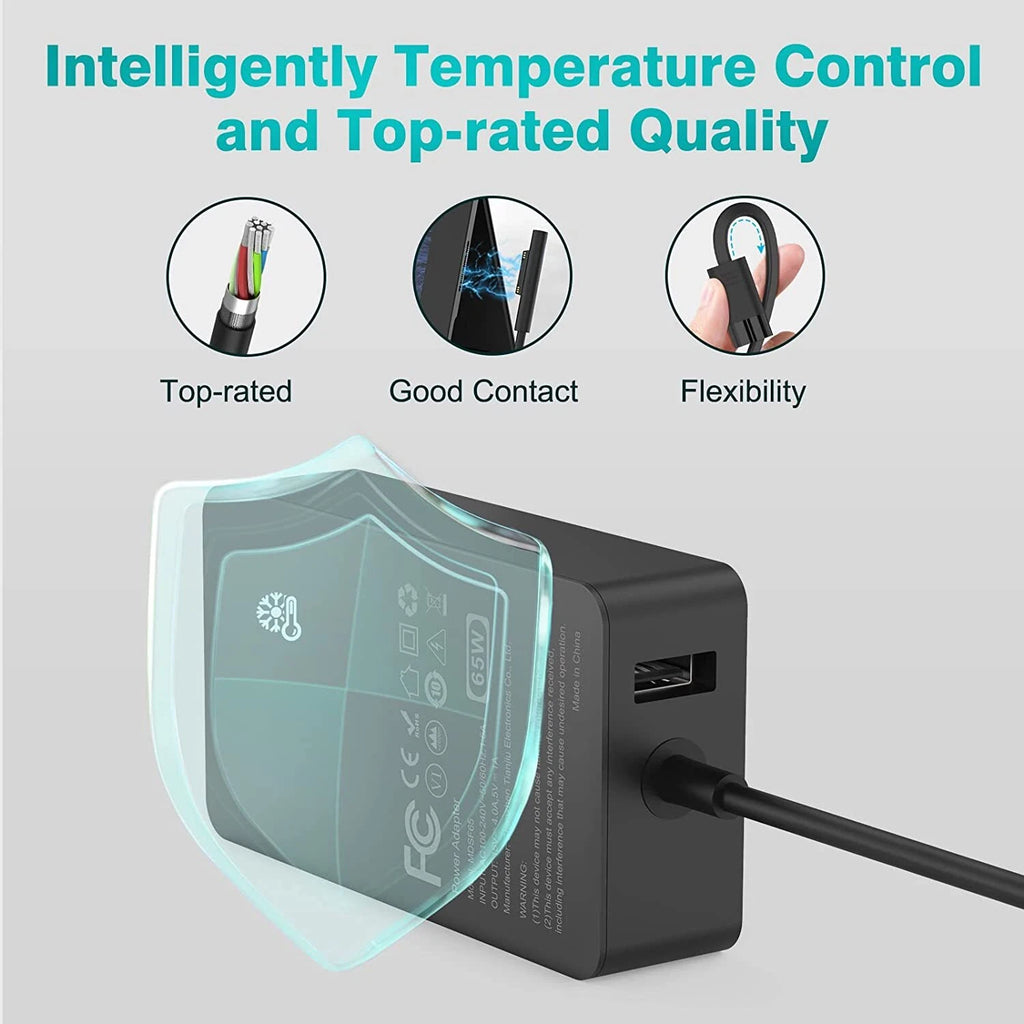 65W Power Adapter Charger for Microsoft Surface Pro 9/8/X/7+/7/6/5/4/3/GO/Book