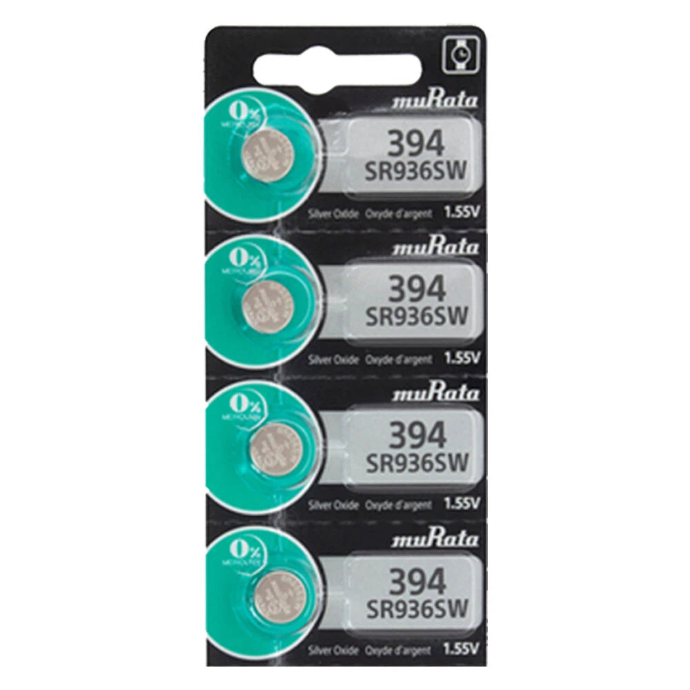 4 Murata Replaces Sony 394 SR936SW 380 LR936 LR45 Silver Ox 1.55V Watch Battery