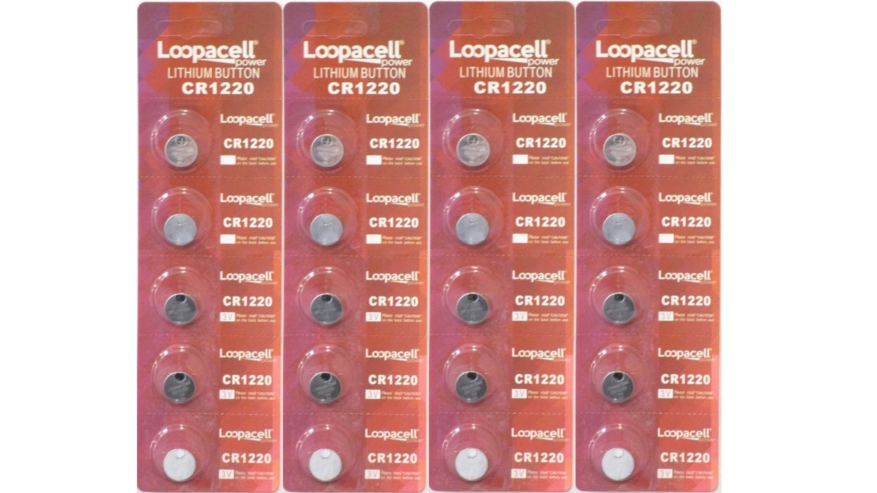 20 NEW CR1220 3V Lithium Coin Battery FRESHLY NEW LOOPACELL!!