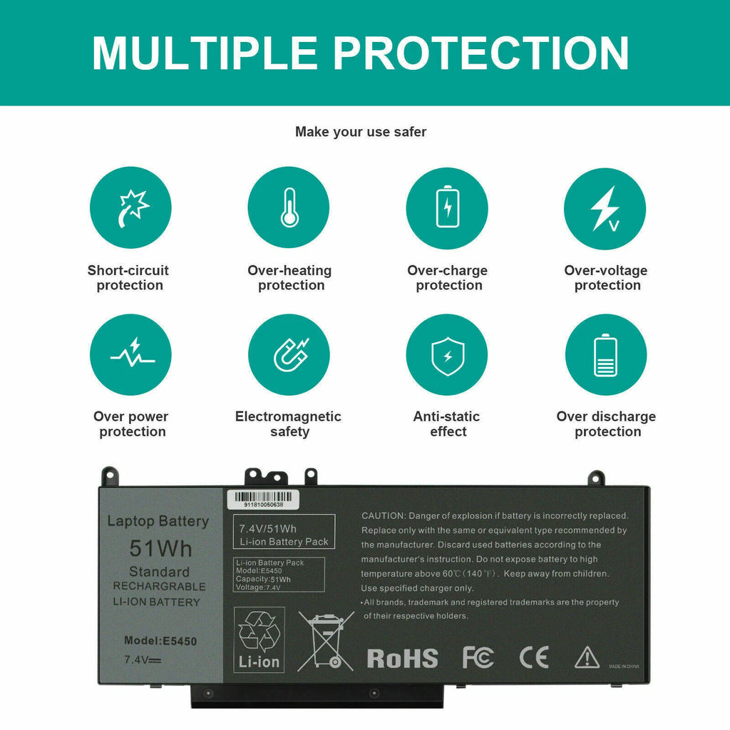 G5M10 Battery for DELL Latitude E5450 E5250 E5550 Notebook 15.6" WYJC2 /Charger