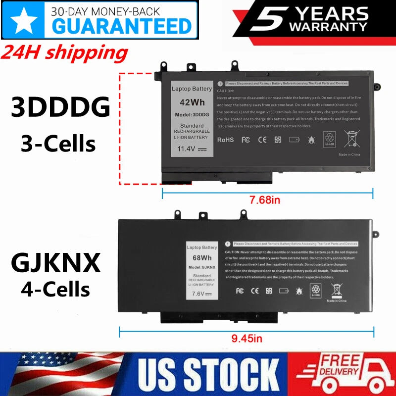 GJKNX 3DDDG Battery For Dell Latitude 5480 5580 5280 5490 5491 5580 5590 3/4Cell