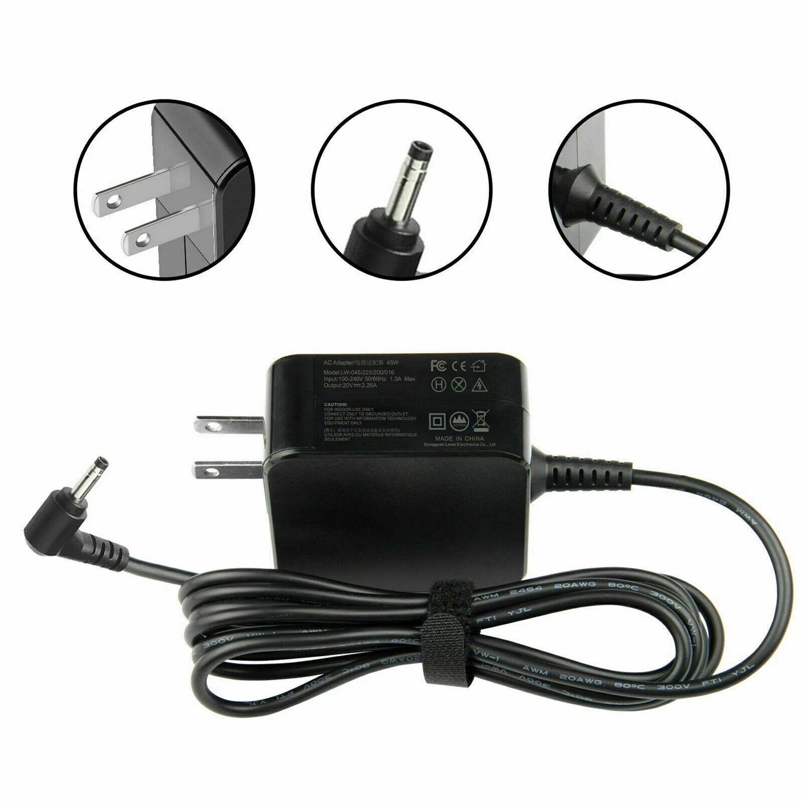 For Lenovo Charger Ideapad 100s Input 20V 2.25A 45W AC Adapter ADL45WCC ADL45WCD