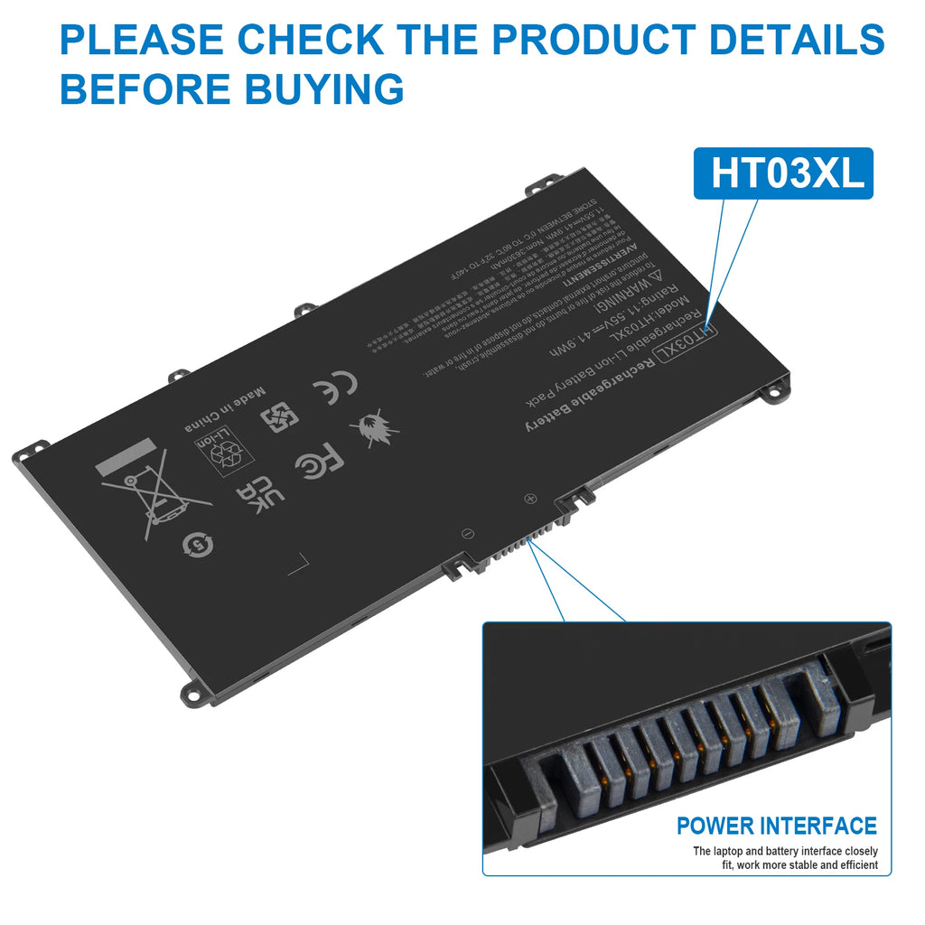 HT03XL Battery For HP Pavilion x360 Convertible 14-dh0xxx 14m-dh0xxc HSTNN-LB8L