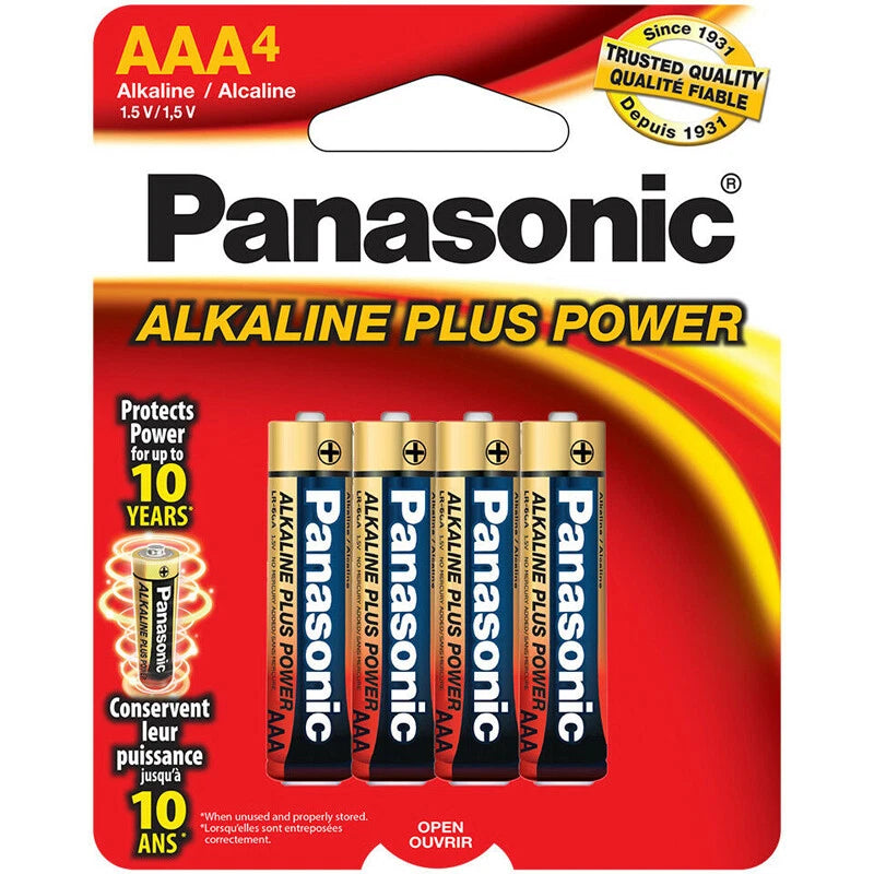 Pack of 8 Panasonic AAA Plus Power 1.5V All Purpose Alkaline Batteries