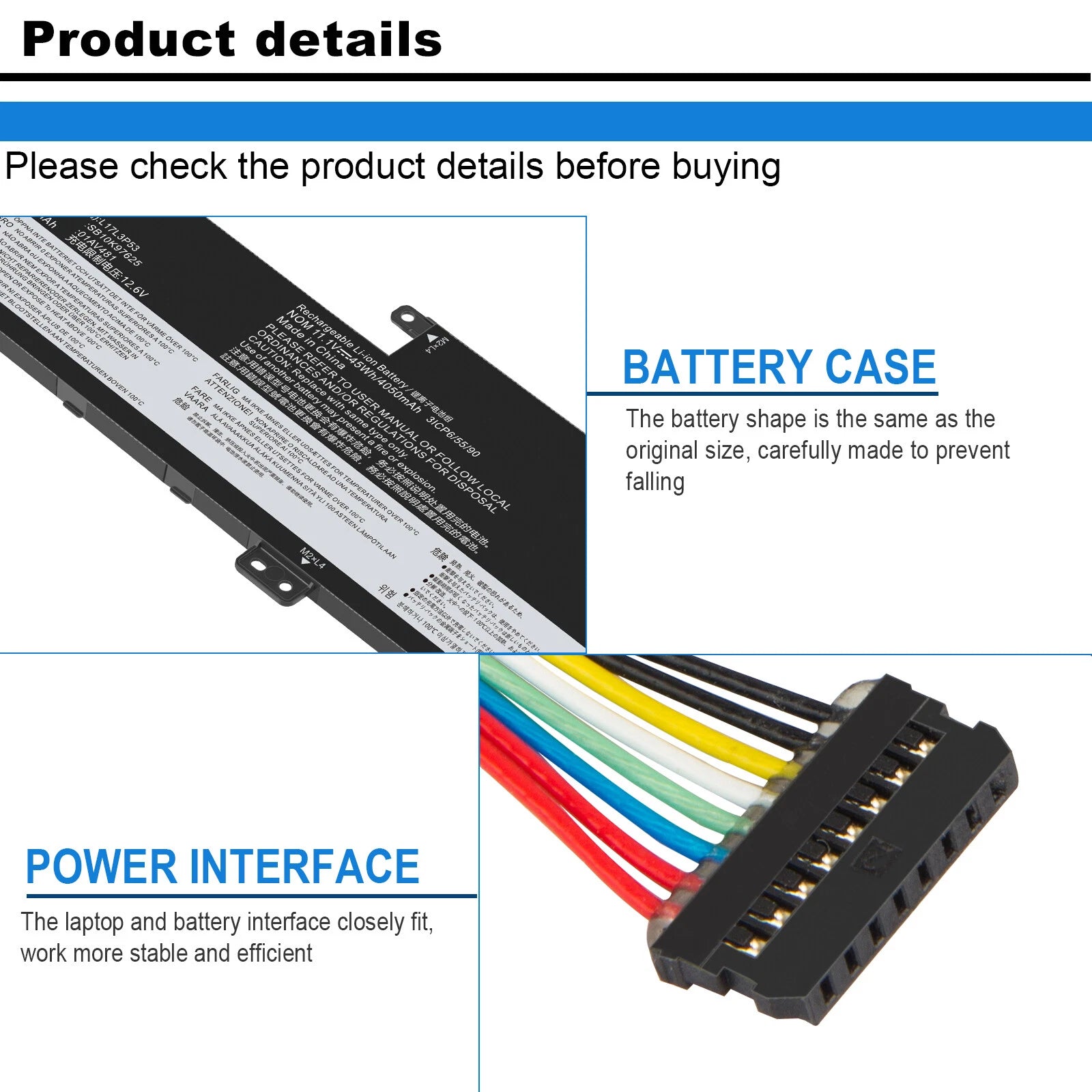 For Lenovo Battery L17L3P53 ThinkPad L380 L390 Yoga L17M3P55 01AV483 01AV481