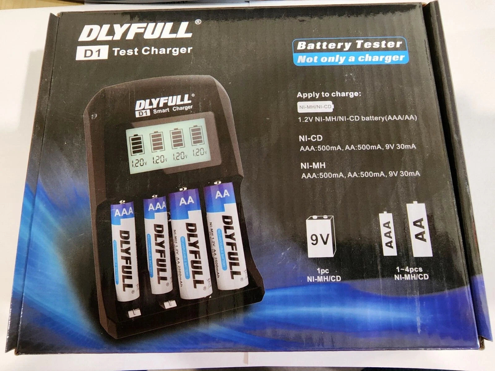 New 110~240v Smart Charger Tester for AA AAA 1.2v and 9v batteries NI-MH NI-CD
