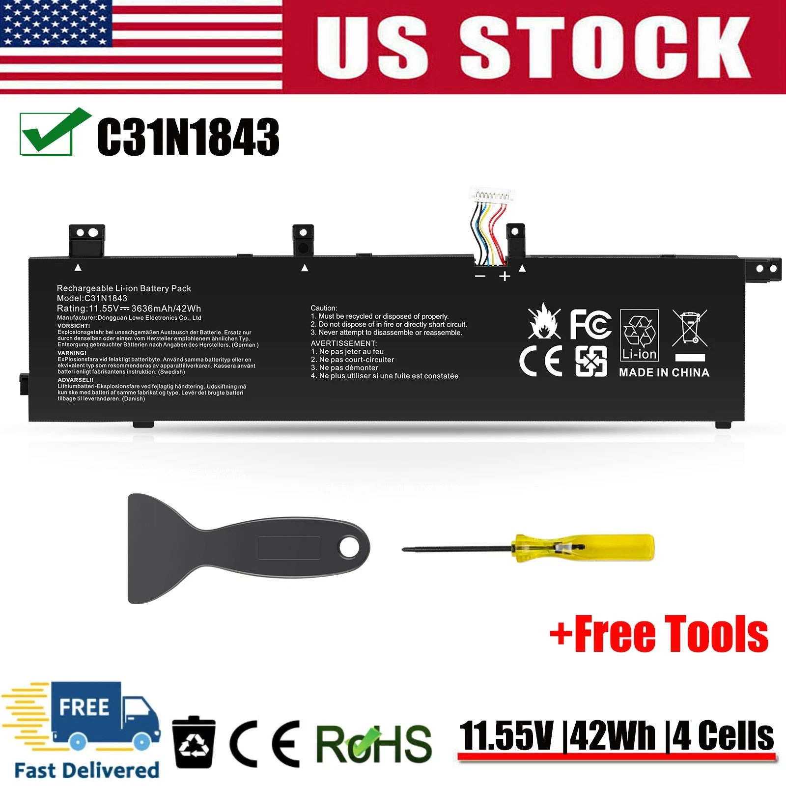 ?C31N1843 Laptop battery for ASUS VivoBook S15 S532F S532FL S432F S432FA S532FA