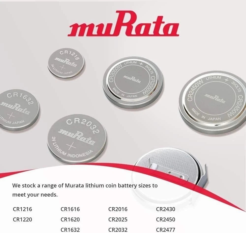 Murata CR1620 Battery DL1620 ECR1620 3V Lithium Coin Cell (25 Batteries)