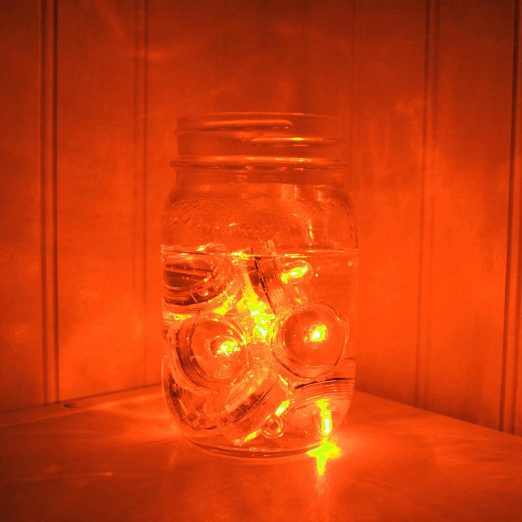 36 pcs ORANGE LED Submersible Battery Operated Tea Light- Wedding Centerpiece