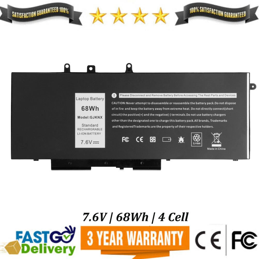 68Wh GJKNX Battery for Dell Latitude 5480 5580 5280 5490 5491 5580 5590 451-BBZG