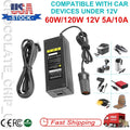 120W/60W Charger Adapter 240V AC -12V DC Car Converter Cigarette Lighter Socket