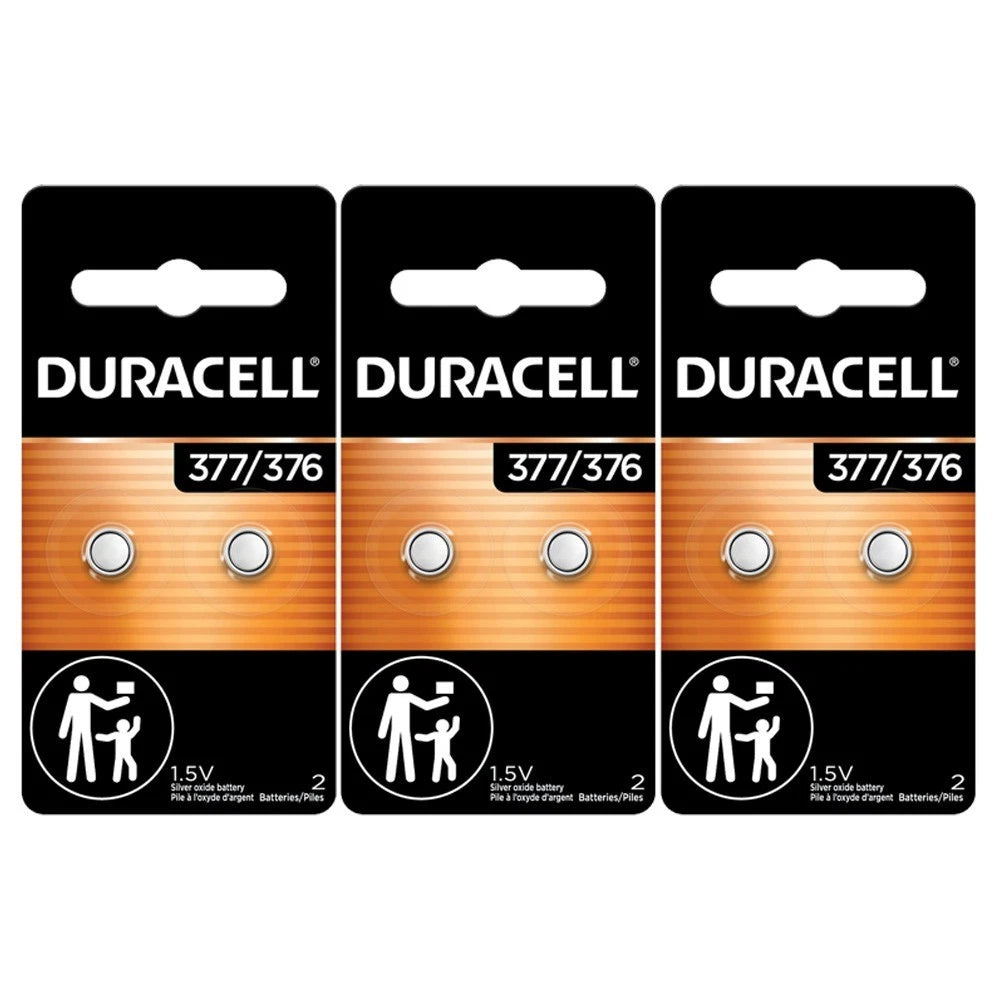 Button Cell Type 377 Battery Duracell 6 Pcs