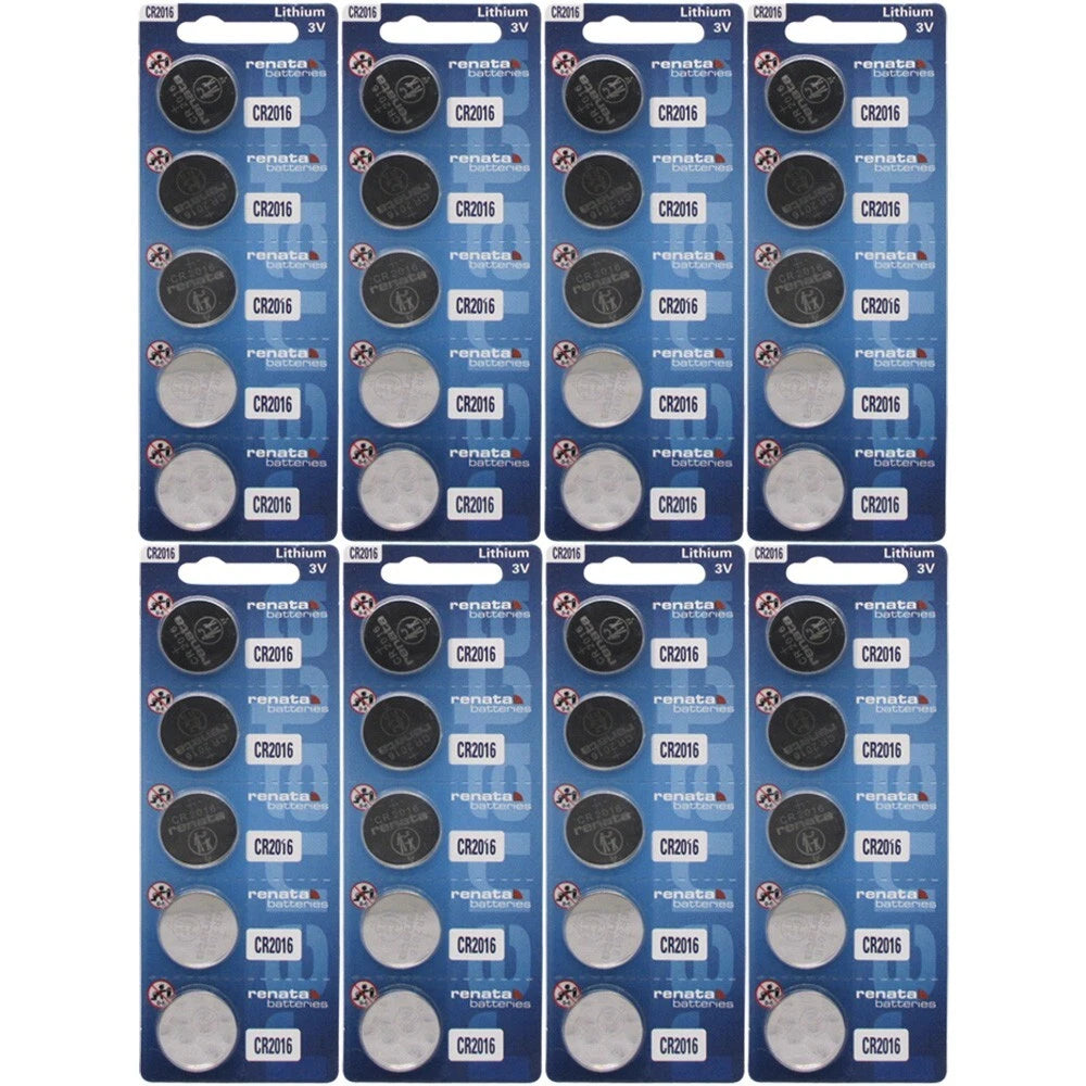 Renata 2016 Battery (CR2016/ DL2016/ E-CR2016/ SB-T11/ LF1/4V) Lithium 3v 40 Pcs