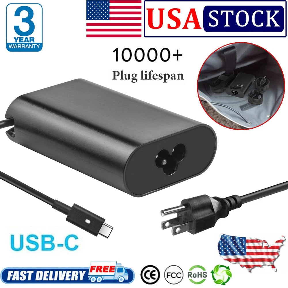 USB C Type-C AC Adapter Charger For DELL Chromebook 13 3380 Latitude 11 5175 US