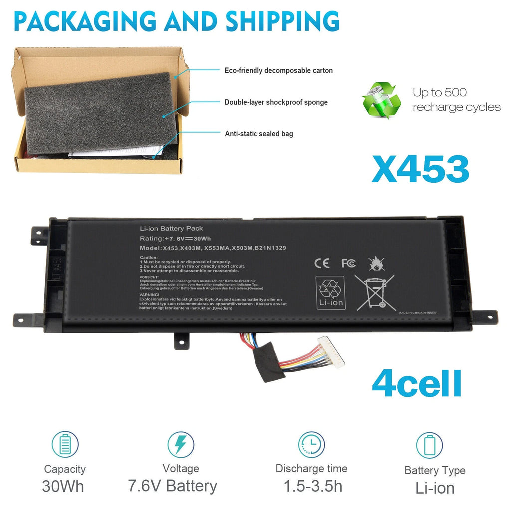B21N1329 Battery For Asus X453 X453MA X553 X553M X553MA X403 X403MA F553M R515M