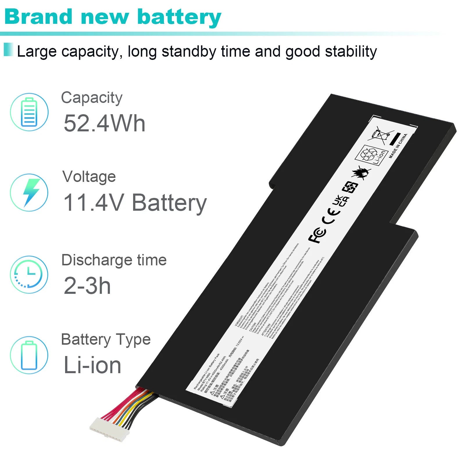 BTY-M6K Battery for MSI GS63VR 7RG Stealth Pro GF63 Thin 8RB 8RC 9SC 52.4Wh