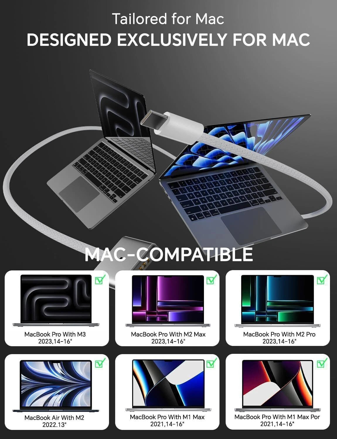 Charger for MacBook Pro 14 16 MacBook Air 13 15 96W / 70W USB C Power Adapter