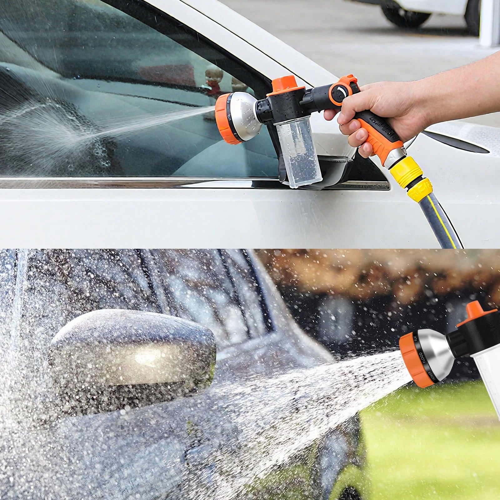 Foam Sprayer Gun, Pressure Nozzle for Car Wash, Watering, Pet Shower with Bottle