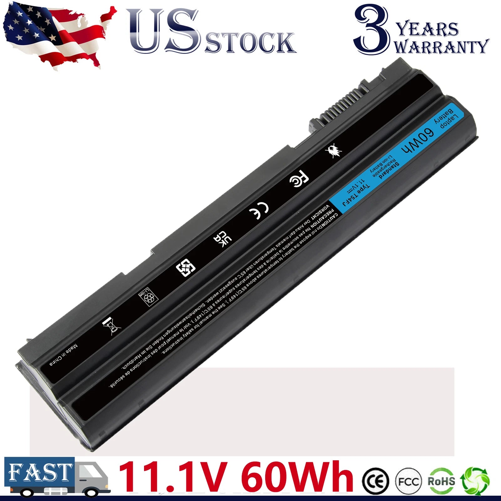 Battery for Dell Latitude E6420 E6430 E6520 E6530 E5420 M5Y0X T54FJ 312-1324