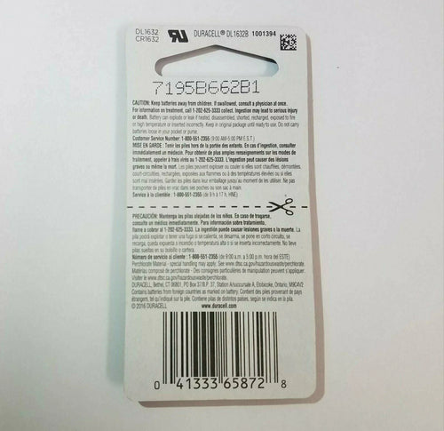 1 New Duracell CR1632 Lithium Coin Battery 3V DL1632 Exp 2026- USA Seller