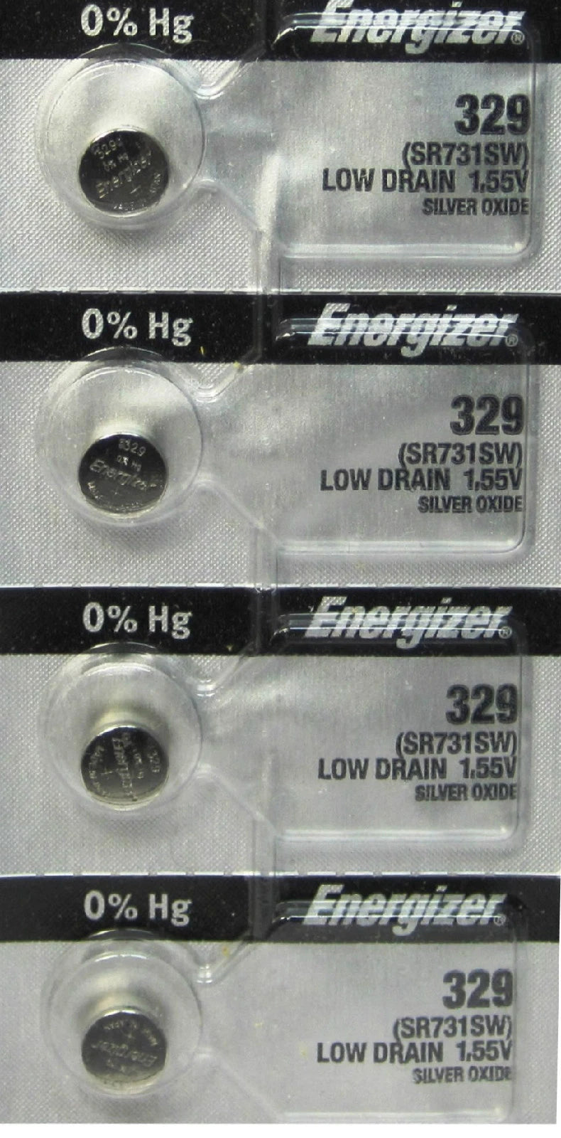 4 Energizer Silver Oxide SR731SW SR731W SR731 1.55V Battery