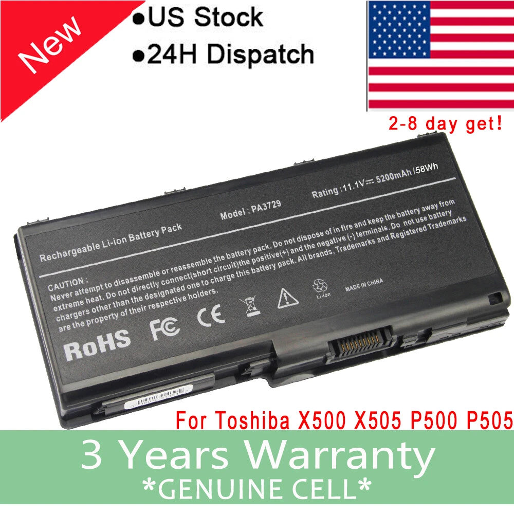 Battery For Toshiba Qosmio X500 X505 PA3729U-1BAS PA3729U-1BRS Laptop PC FAST F
